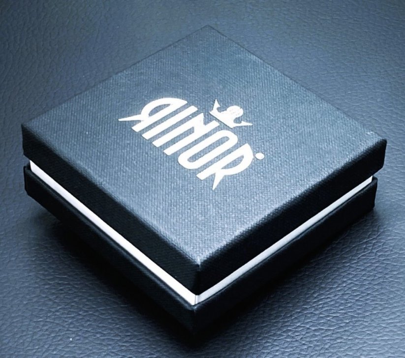 Pánský náramek Onyx (12mm) + Stříbro - RINOR Premium 3 - VYBERTE VELIKOST (obvod zápěstí): XL (19 - 20 cm)