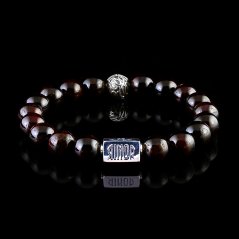 Pánský náramek Granát (10mm) + Stříbro - Classic Charm