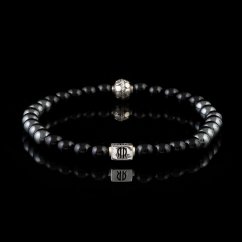 Pánský náramek Obsidián + Hematit (6mm) + Stříbro
